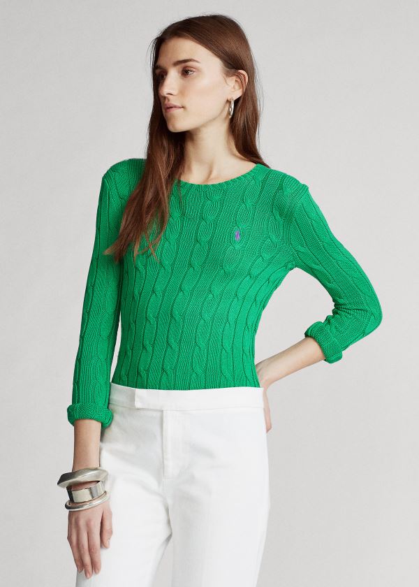 Women's Polo Ralph Lauren Cable-Knit Cotton Sweater | 078156ZIX